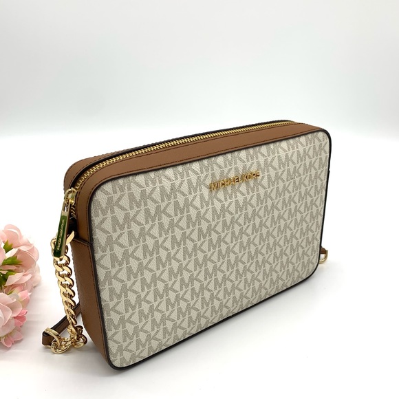 MICHAEL KORS JET SET LARGE EW CROSSBODY BAG IN VANILLA - Picture 3 of 12